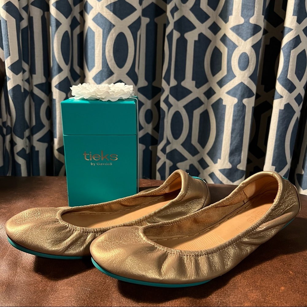Metallic Gold Tieks Ballet Flats-Size 10